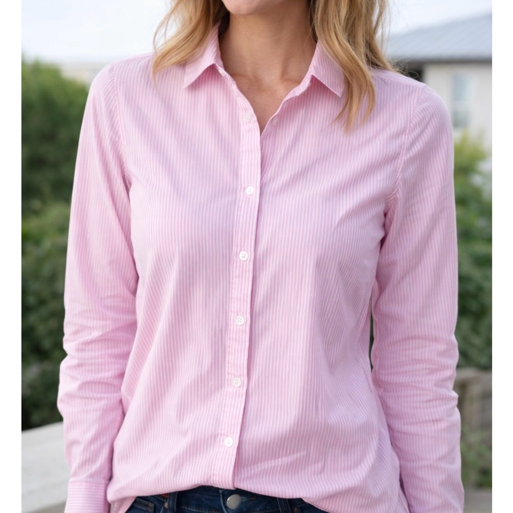 Tyler boe Pink Striped Women's Button-Up‎ Shirt